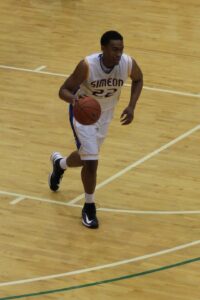 A pick and roll in basketball