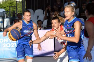 A player in the triple threat position